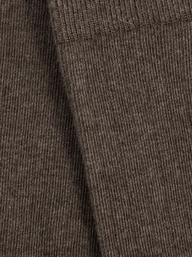 Reiss Chocolate Felicia Cotton Blend Ribbed Loafer Socks - Image 3 of 3