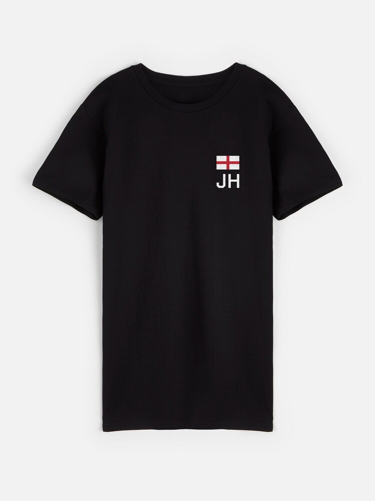 Dollymix Womens 100% Cotton Personalised Come On England Black T-Shirt - Image 2 of 5