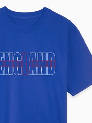 Dollymix Mens Blue 100% Cotton Personalised England T-Shirt - Image 3 of 4