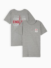 Dollymix Womens 100% Cotton Personalised Come On England Black T-Shirt - Image 1 of 5