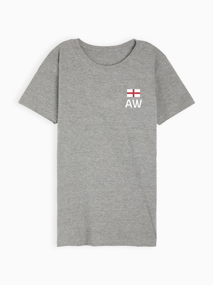 Dollymix Womens 100% Cotton Personalised Come On England Black T-Shirt - Image 2 of 5