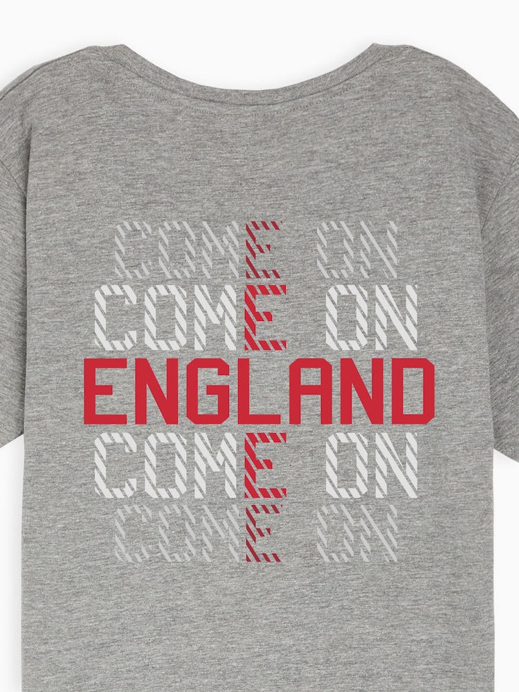 Dollymix Womens 100% Cotton Personalised Come On England Black T-Shirt - Image 5 of 5