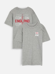 Dollymix Womens 100% Cotton Personalised Come On England Black T-Shirt - Image 1 of 5