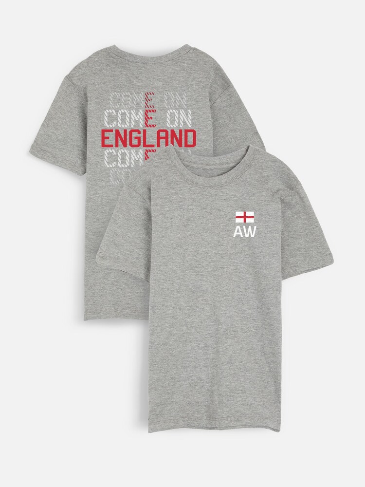Dollymix Womens 100% Cotton Personalised Come On England Black T-Shirt - Image 1 of 5