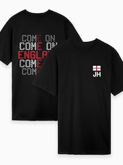 Dollymix Mens 100% Cotton Personalised England Black T-Shirt - Image 1 of 5