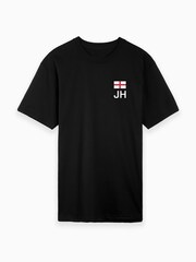 Dollymix Mens 100% Cotton Personalised England Black T-Shirt - Image 2 of 5
