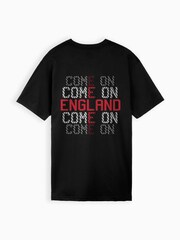 Dollymix Mens 100% Cotton Personalised England Black T-Shirt - Image 3 of 5