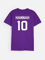 Dollymix Womens Purple 100% Cotton Personalised England T-Shirt - Image 2 of 5
