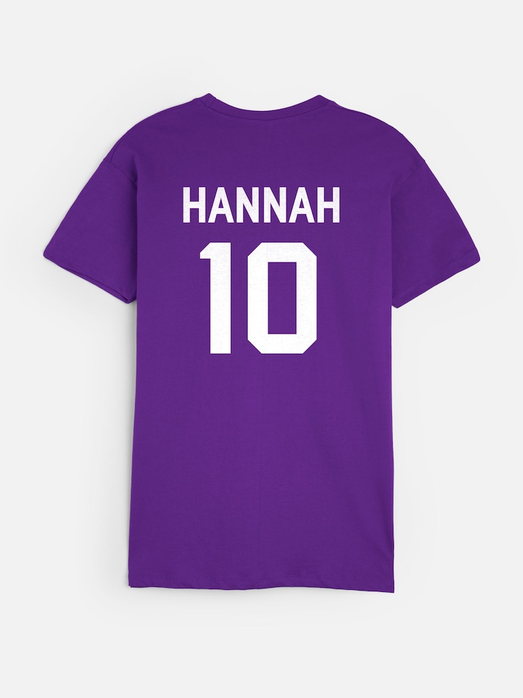 Dollymix Womens Purple 100% Cotton Personalised England T-Shirt - Image 2 of 5