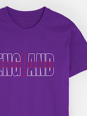 Dollymix Womens Purple 100% Cotton Personalised England T-Shirt - Image 4 of 5