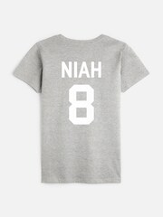Dollymix Womens Grey 100% Cotton Personalised England T-Shirt - Image 3 of 5