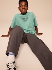 Charcoal Grey 100% Cotton Superwide Cargo Trousers (3-16yrs) - Image 3 of 5