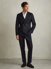 Фланелелевые брюки из ткани с добавлением шерсти Reiss Combo - Изображение 1 из 6