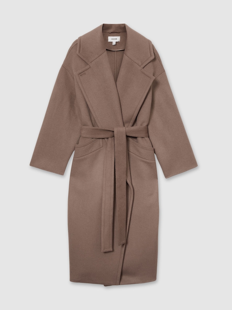 Reiss Mink Neutral Bridget Wool-Blend Blindseam Coat - Image 2 of 7