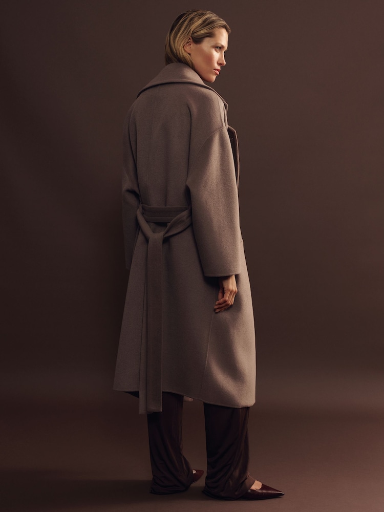 Reiss Mink Neutral Bridget Wool-Blend Blindseam Coat - Image 7 of 7