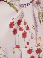 Reiss Pink Print Rhiane 9-13 yrs Floral Print Scuba Pleated Dress - Image 4 of 4