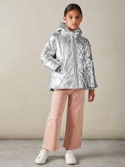 Reiss Silver Jan 13-14 yrs Quilted Coat - Image 2 of 4