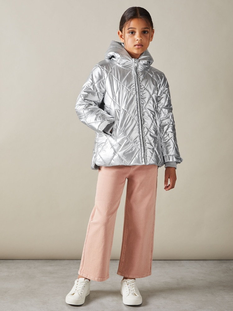 Reiss Silver Jan 13-14 yrs Quilted Coat - Image 2 of 4
