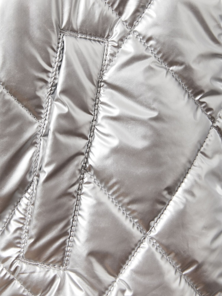 Reiss Silver Jan 13-14 yrs Quilted Coat - Image 4 of 4