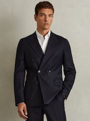Двубортный пиджак из смешанной шерсти Reiss Combo Db - Изображение 3 из 7