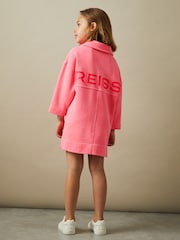 Reiss Bright Pink Natasha 9-13 yrs Open-Collar Jumper Dress - Image 1 of 5
