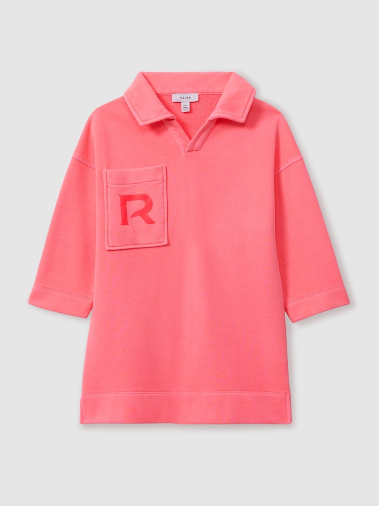 Reiss Bright Pink Natasha 9-13 yrs Open-Collar Jumper Dress - Image 2 of 5