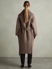 Reiss Mink Neutral Bridget Petite Wool-Blend Blindseam Coat - Image 5 of 7