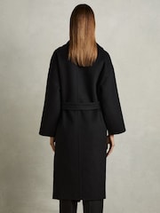 Reiss Black Bridget Petite Wool-Blend Blindseam Coat - Image 5 of 7