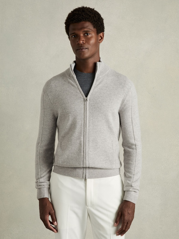 Reiss Splint Wool-Cashmere Zip-Through širok visoki ovratnik; s širokim visokim ovratnikom pletena jopa - Slika 1 iz 5 Reiss Splint Wool-Cashmere Zip-Through širok visoki ovratnik; s širokim visokim ovratnikom pletena jopa - Slika 1 iz 5
