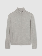 Reiss Splint Wool-Cashmere Zip-Through širok visoki ovratnik; s širokim visokim ovratnikom pletena jopa - Slika 2 iz 5