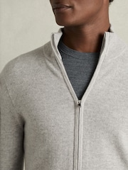 Reiss Splint Wool-Cashmere Zip-Through širok visoki ovratnik; s širokim visokim ovratnikom pletena jopa - Slika 4 iz 5