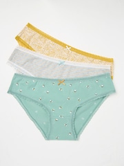 FatFace Green/Grey/Yellow 3 Pack Knickers - Image 2 of 2
