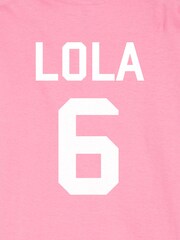 Dollymix Girls Pink 100% Cotton Personalised England T-Shirt - Image 5 of 5