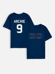 Dollymix Boys Blue 100% Cotton Personalised England T-Shirt - Image 1 of 4
