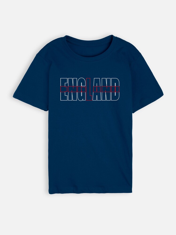 Dollymix Boys Blue 100% Cotton Personalised England T-Shirt - Image 2 of 4