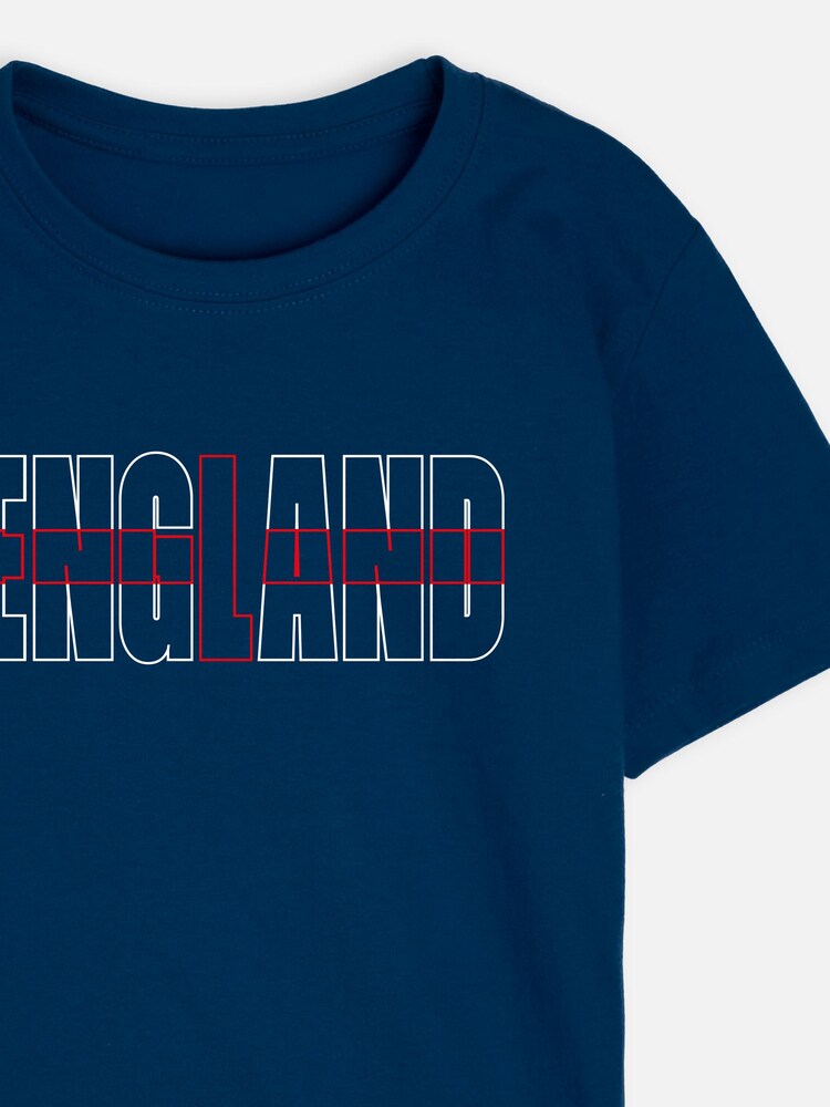 Dollymix Boys Blue 100% Cotton Personalised England T-Shirt - Image 4 of 4