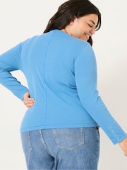 Leuchtend Blau - FatFace Ribbed Scoop Neck Top - Bild 5 von 10