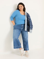 Leuchtend Blau - FatFace Ribbed Scoop Neck Top - Bild 8 von 10