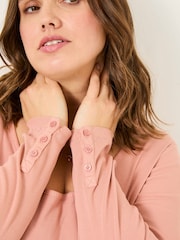 Pink - FatFace Ribbed Scoop Neck Top - Bild 9 von 10