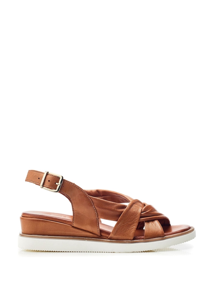 Moda In Pelle Fradel Twist Vamp Wedge Sandals - Image 1 of 4