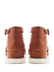 Moda in Pelle Emika Ankle Strap Brown Wedge Sandals - Image 4 of 4