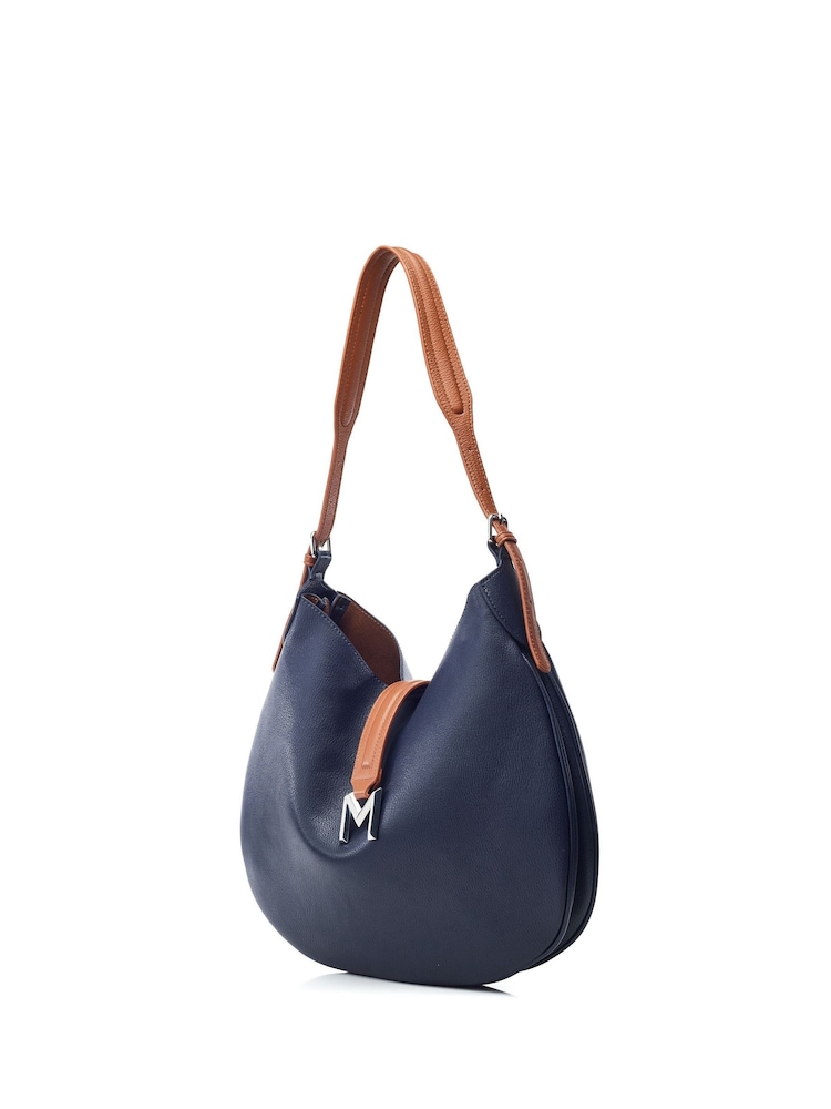 Moda in Pelle Blue Kaffe Shoulder Slouch Bag - Image 2 of 4
