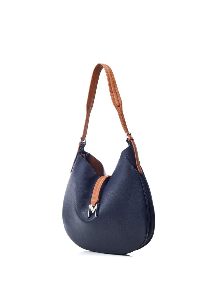 Moda in Pelle Blue Kaffe Shoulder Slouch Bag - Image 2 of 4 Moda in Pelle Blue Kaffe Shoulder Slouch Bag - Image 2 of 4