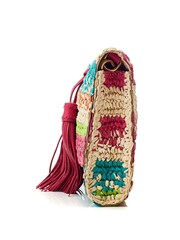 Moda in Pelle Pink Elba Clutch Striped Raffia Clutch Bag - Image 3 of 4