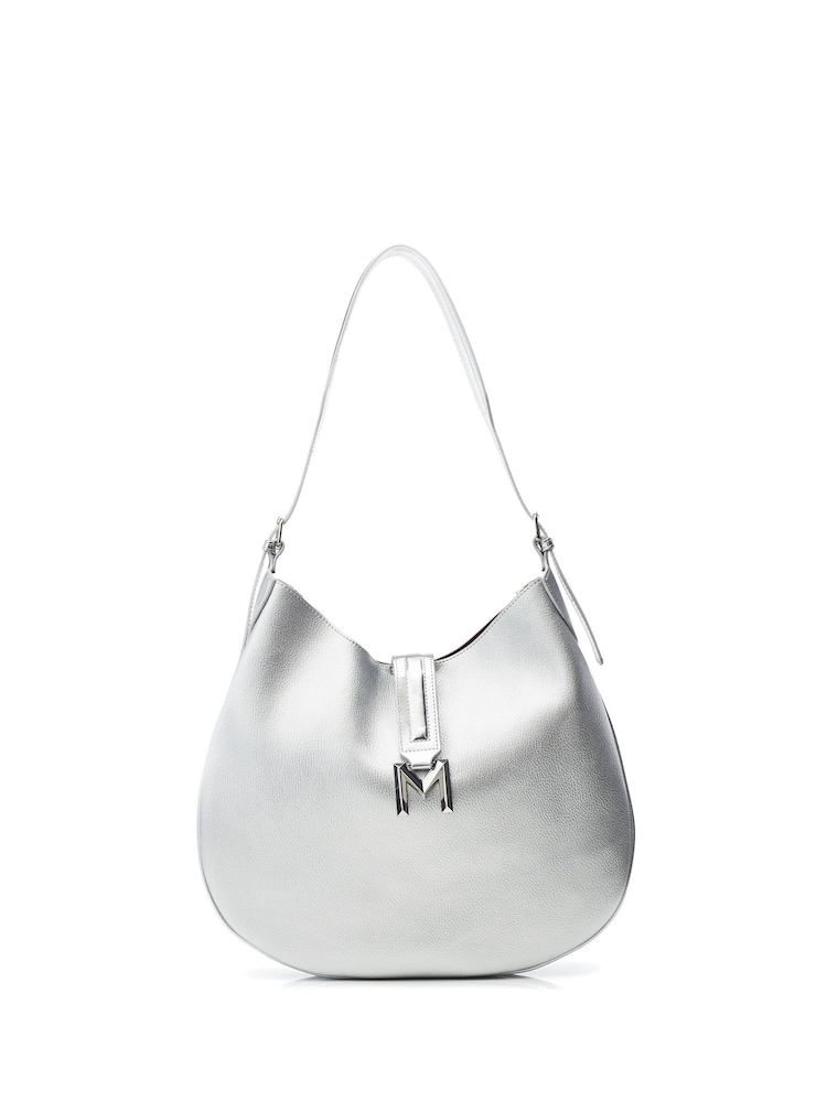 Moda in Pelle Kaffe Silver Shoulder Slouch Bag - Image 2 of 4