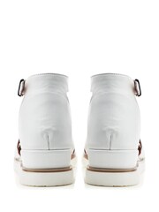 Moda in Pelle Emika Ankle Strap White Wedge Sandals - Image 3 of 4