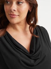 Scarlett & Jo Black Cowl Neck Bustle Back Maxi Gown - Image 2 of 5