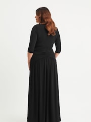 Scarlett & Jo Black Cowl Neck Bustle Back Maxi Gown - Image 4 of 5