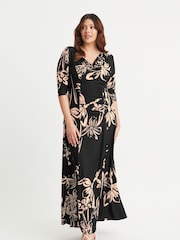Scarlett & Jo Natural Cowl Neck Bustle Back Maxi Gown - Image 1 of 4