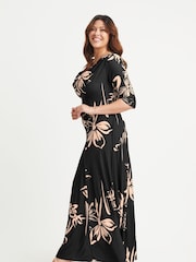 Scarlett & Jo Natural Cowl Neck Bustle Back Maxi Gown - Image 3 of 4